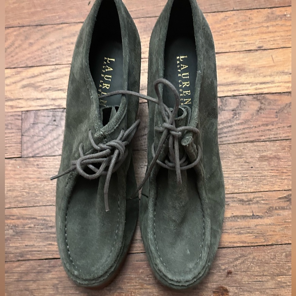 Ralph Lauren Women's Green Suede Wedges